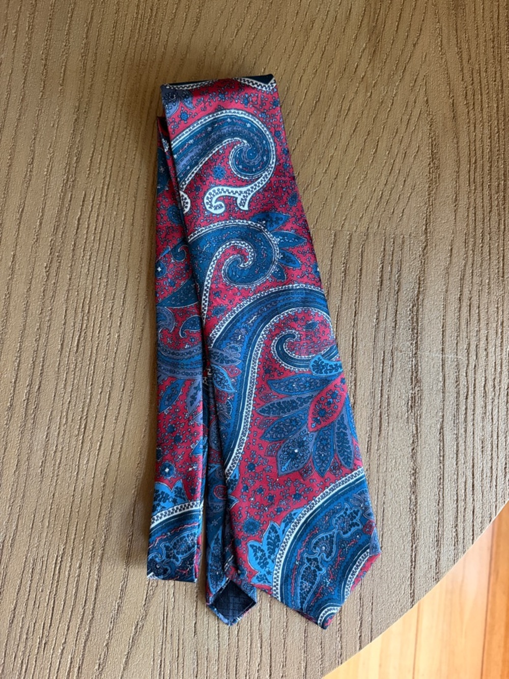 Dior Blue and Red Paisley Silk Tie